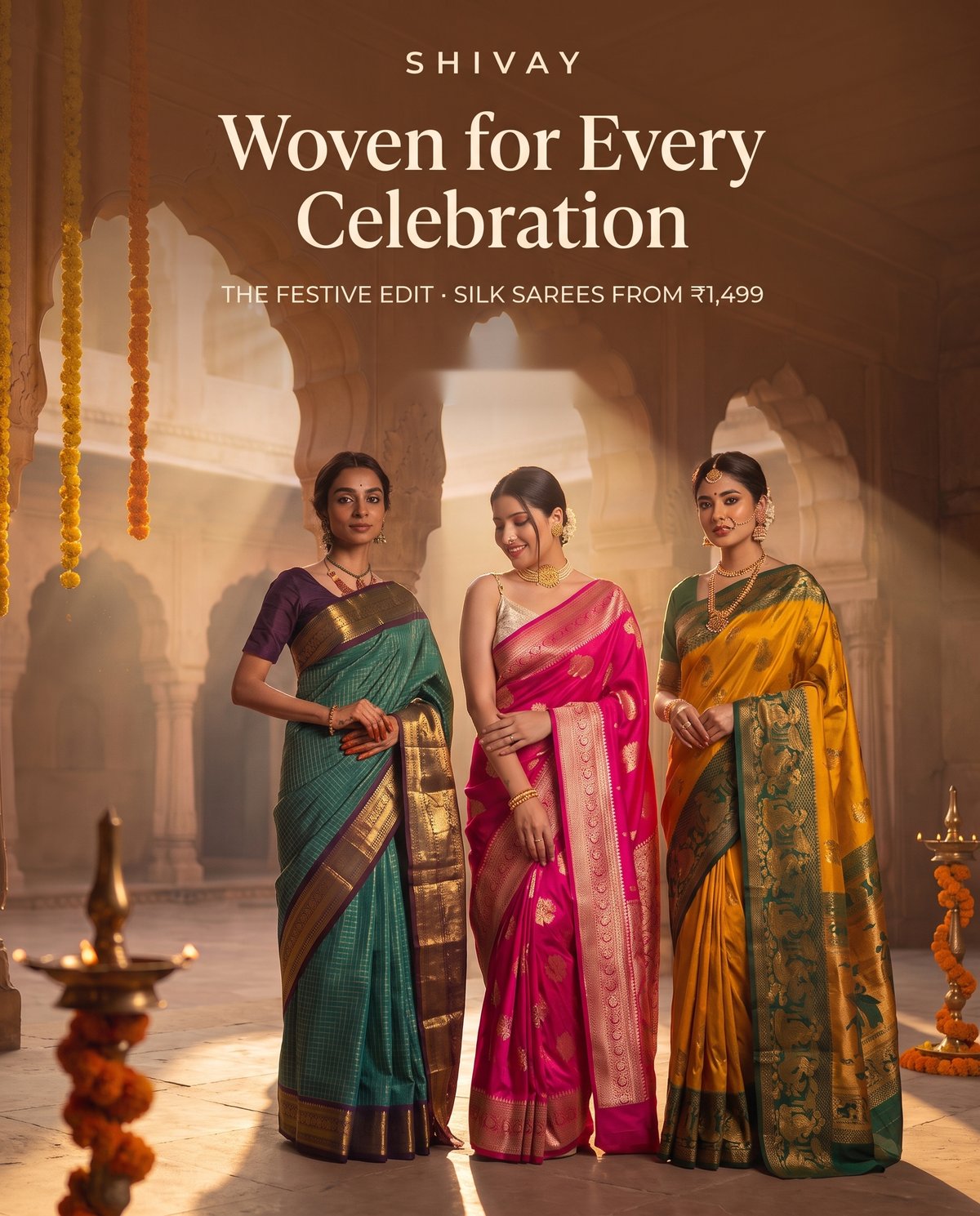 The Festive Edit - Kanjivaram, Banarasi and Paithani silk sarees from Rs. 1,499 at Shivay Libas