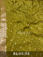 Sky Blue Elephant Banarasi Silk Saree - view 19 of 19
