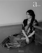 Sky Blue & Navy Border Silk Saree - view 13 of 14