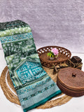Teal Green Temple Weave Silk Saree - Shivay Libas