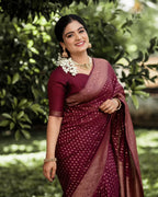 Wine Buti Silk Saree - view 2 of 8