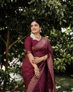 Wine Buti Silk Saree - view 6 of 8
