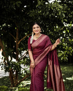 Wine Buti Silk Saree - view 7 of 8