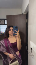 Wine Purple Tissue Silk Saree - Shivay Libas
