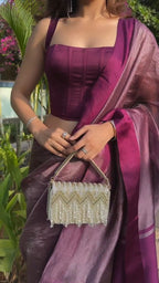 Wine Purple Tissue Silk Saree - view 5 of 10