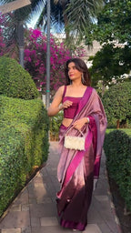 Wine Purple Tissue Silk Saree - view 7 of 10