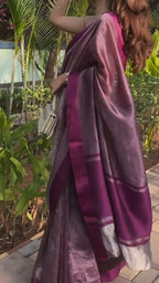 Wine Purple Tissue Silk Saree - view 8 of 10