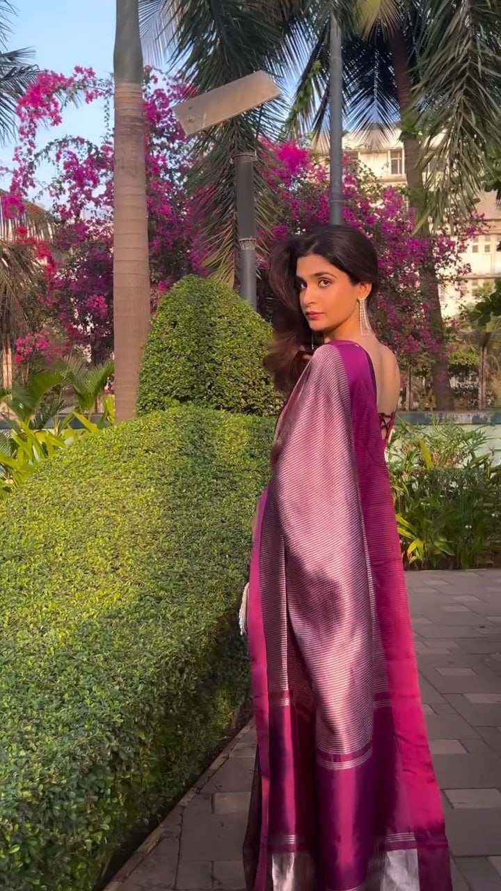 Wine Purple Tissue Silk Saree - view 9 of 10